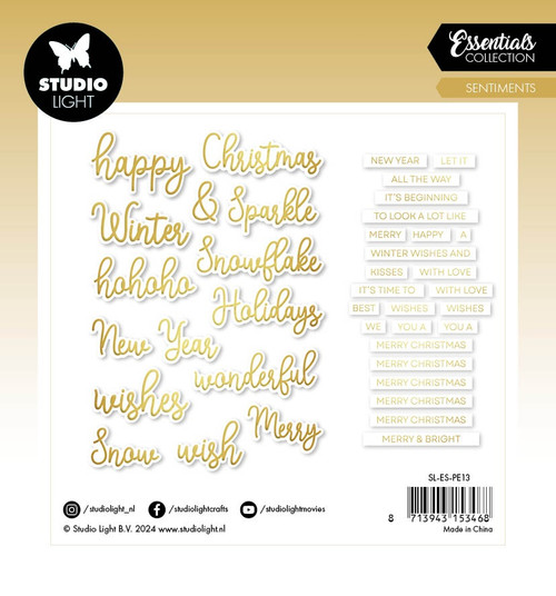 3 Pack - Studio Light Essentials Paper Elements 40/Pkg-Nr. 13. Golden Sentiments - 5A002BHP-1GDZF 3 Pack - Studio Light Essentials Paper Elements 40/Pkg-Nr. 13. Golden Sentiments - 5A002BHP-1GDZF