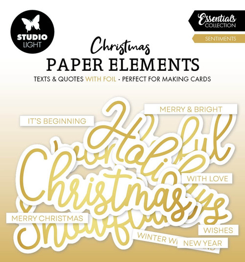 Studio Light Essentials Paper Elements 40/Pkg-Nr. 13. Golden Sentiments - 5A002BHP-1GDZF - 8713943153468