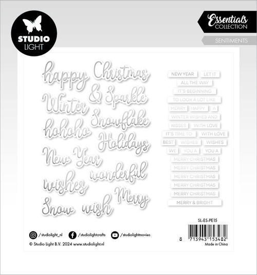 Studio Light Essentials Paper Elements 40/Pkg-Nr. 15, Silver Sentiments - 5A002BKR-1GF0N Studio Light Essentials Paper Elements 40/Pkg-Nr. 15, Silver Sentiments - 5A002BKR-1GF0N