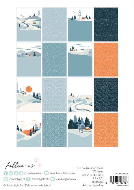 Studio Light Friendz Design Paper Pad 8.26"X5.83" 24/Pkg-Nr. 226, Winter Landscape - 5A002BK1-1GF1P Studio Light Friendz Design Paper Pad 8.26"X5.83" 24/Pkg-Nr. 226, Winter Landscape - 5A002BK1-1GF1P