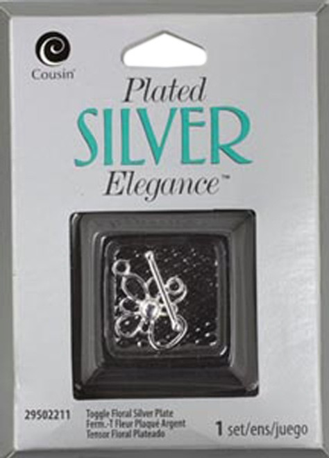 3 Pack - CousinDIY Plated Silver Elegance Metal Findings-Floral Toggle 18mm 1/Pkg - A50026NS-G1FJL - 016321080393