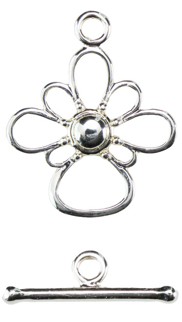 3 Pack - CousinDIY Plated Silver Elegance Metal Findings-Floral Toggle 18mm 1/Pkg - A50026NS-G1FJL