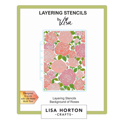 Lisa Horton Crafts Layering Stencils-Background Of Roses - 5A002F2K-1GGK2 - 632793481256