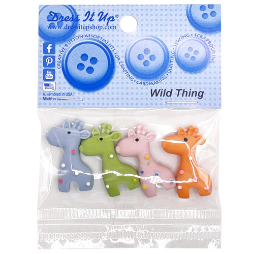 6 Pack - Dress It Up Embellishments-Wild Thing - DIUBTN-1G5L9 - 787117602593