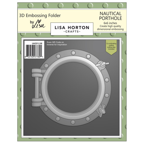 Lisa Horton Crafts Embossing Folder And Die 6"X6"-Nautical Porthole - 5A002DZJ-1GGKJ - 632793477891