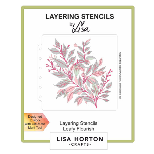 Lisa Horton Crafts Layering Stencils 6"X6"-Leafy Flourish 5A002DZ0-1GGKP - 632793479970