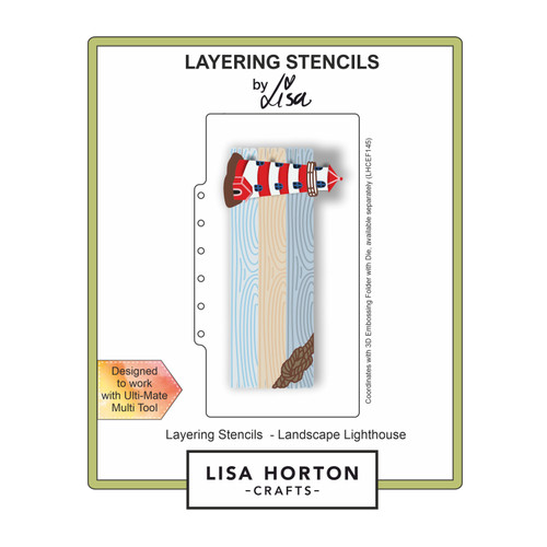 Lisa Horton Crafts Layering Stencils-Landscape Lighthouse 5A002F0R-1GGLY - 632793478157