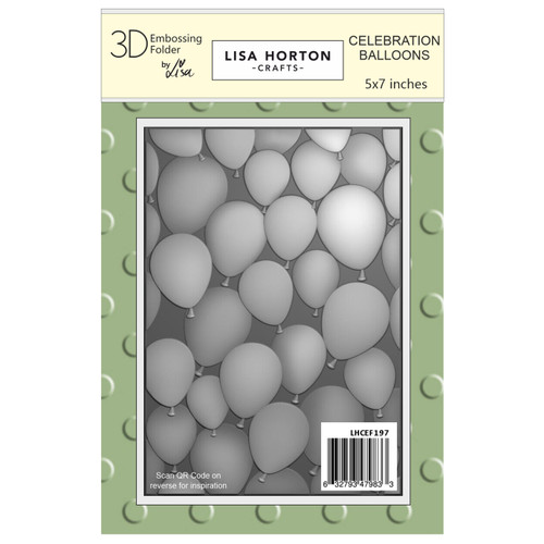 Lisa Horton Crafts Embossing Folder 5"X7"-Celebration Balloons - 5A002F1C-1GGM0 - 632793479833