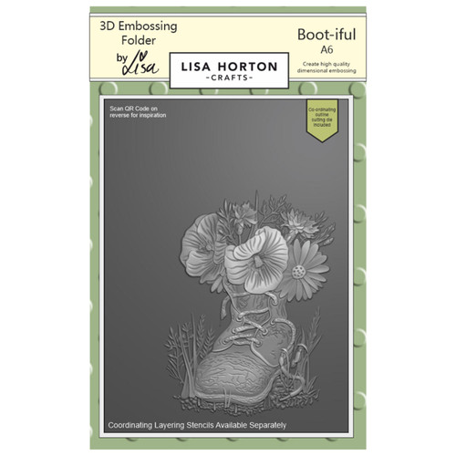 Lisa Horton Crafts Embossing Folder And Die-Boot-Iful 5A002F0M-1GGKT - 632793478294