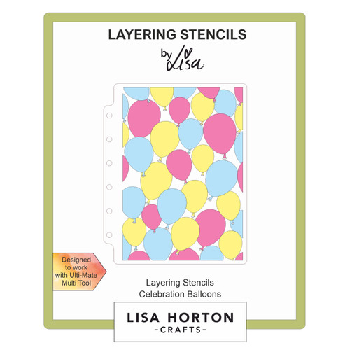 Lisa Horton Crafts Layering Stencils 5"X7"-Celebration Balloons - 5A002F1R-1GGKV - 632793480877