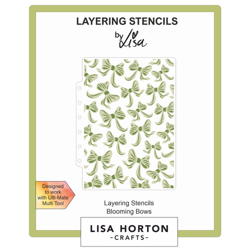 Lisa Horton Crafts Layering Stencils 5"X7"-Blooming Bows - 5A002F06-1GGHY - 632793479949