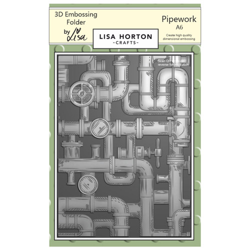 Lisa Horton Crafts Embossing Folder-Pipework - 5A002F1G-1GGGP - 632793478270
