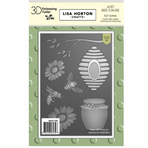 Lisa Horton Crafts Embossing Folder And Die 5"X7"-Just Bee-Cause - 5A002DZD-1GGGR - 632793481348