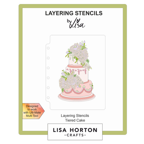 Lisa Horton Crafts A6 Layering Stencil-Tiered Cake - 5A002F0P-1GGJF - 632793480891