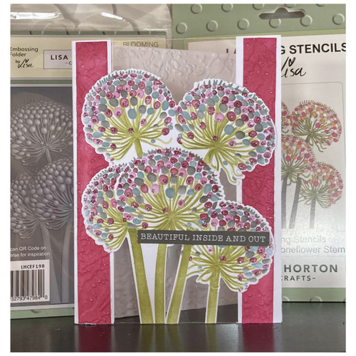 Lisa Horton Crafts Embossing Folder 5"X7"-Blooming Coneflower Stems - 5A002DZ6-1GGJM