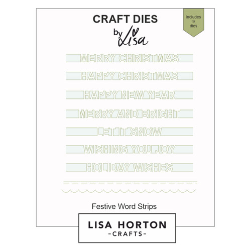 Lisa Horton Crafts Dies-Festive Word Strips - 5A002DYY-1GGFX - 632793478836