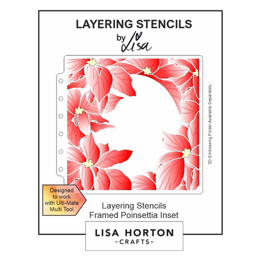 Lisa Horton Crafts Layering Stencils-Framed Poinsettia - 5A002F20-1GGJV - 632793479314