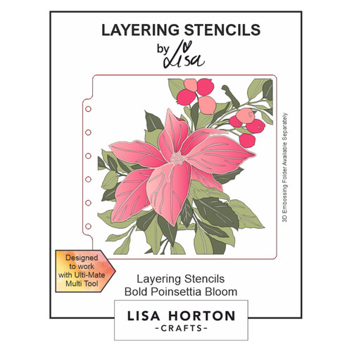 Lisa Horton Crafts Layering Stencils-Bold Poinsettia Bloom - 5A002F1V-1GGFZ - 632793479284