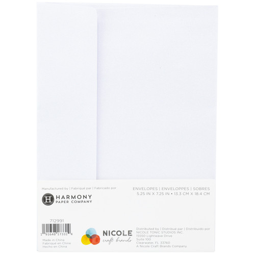 Harmony Paper Inkjet Printable Glitter Envelopes A7-Crystal White, 200 GSM - A5002BDD-G1DWZ