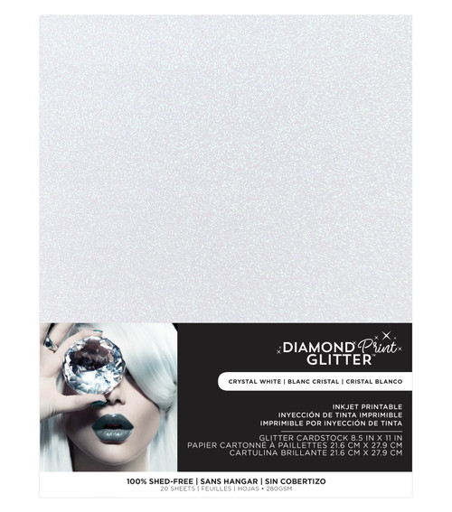 Harmony Paper Inkjet Printable Glitter Cardstock 8.5"X11"-Crystal White, 280gsm - A5002BDB-G1DX2 - 191648173284