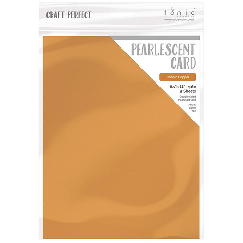 3 Pack - Craft Perfect Pearlescent Cardstock 8.5"X11" 5/Pkg-Cosmic Copper - PEARL-9531 - 818569025316