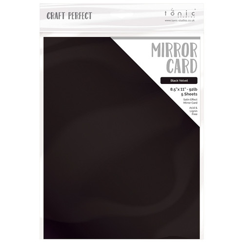 3 Pack - Craft Perfect Satin Mirror Cardstock 8.5"X11" 5/Pkg-Satin -Black Velvet - MIRRORS-9489E - 818569024890