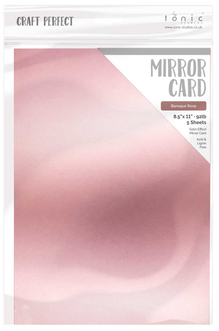 3 Pack - Craft Perfect Satin Mirror Cardstock 8.5"X11" 5/Pkg-Satin -Baroque Rose - MIRRORS-8850E - 841079188509