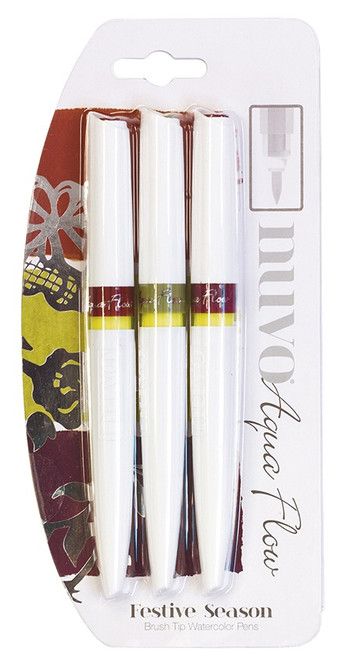 2 Pack - Nuvo Aqua Flow Pens 3/Pkg-Festive Season - 895N - 5060407158952
