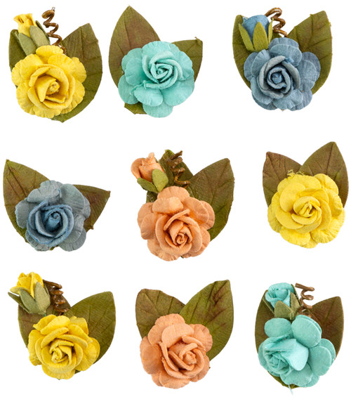 3 Pack Little Birdie Handmade Mini Rose Flowers 9/Pkg-Sun And Sky LBMINIRS-98231