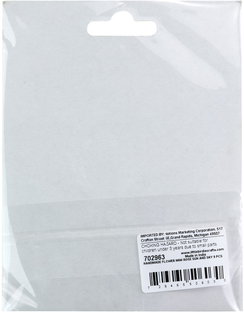 3 Pack - Little Birdie Handmade Mini Rose Flowers 9/Pkg-Sun And Sky - LBMINIRS-98231 3 Pack - Little Birdie Handmade Mini Rose Flowers 9/Pkg-Sun And Sky - LBMINIRS-98231