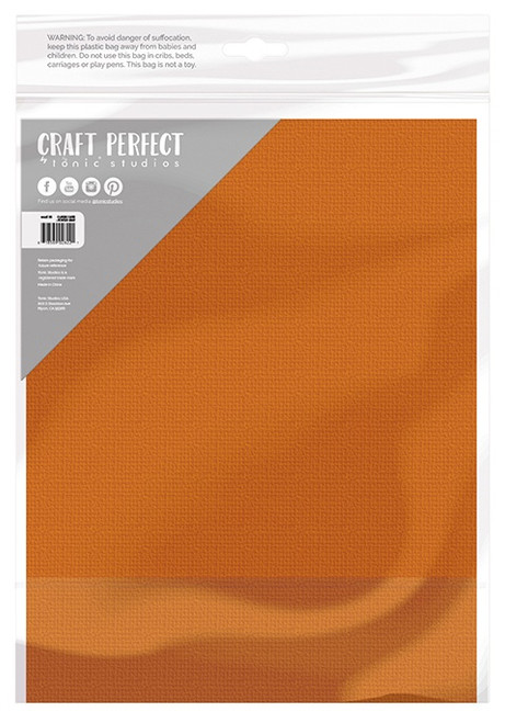3 Pack - Craft Perfect Weave Textured Classic Card 8.5"X11" 10/Pkg-Pumpkin Orange - CARD 8-9672