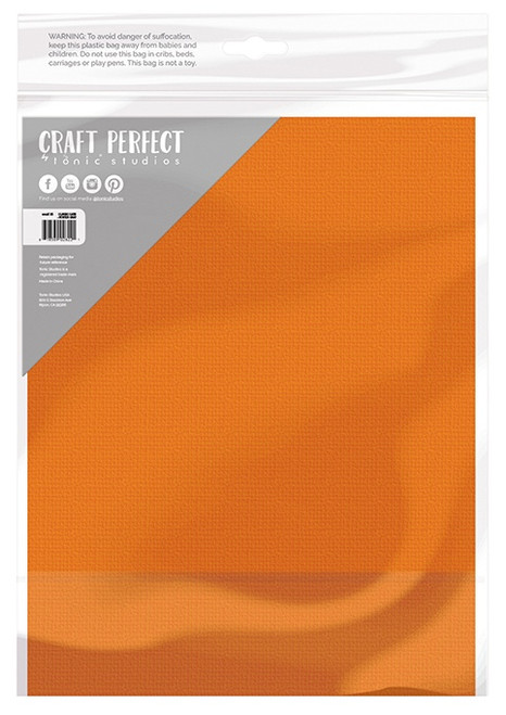 3 Pack - Craft Perfect Weave Textured Classic Card 8.5"X11" 10/Pkg-Clementine Orange - CARD 8-9671
