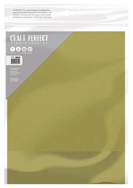 3 Pack - Craft Perfect Weave Textured Classic Card 8.5"X11" 10/Pkg-Olive Green - CARD 8-9636