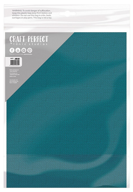 3 Pack - Craft Perfect Weave Textured Classic Card 8.5"X11" 10/Pkg-Teal Blue - CARD 8-9639
