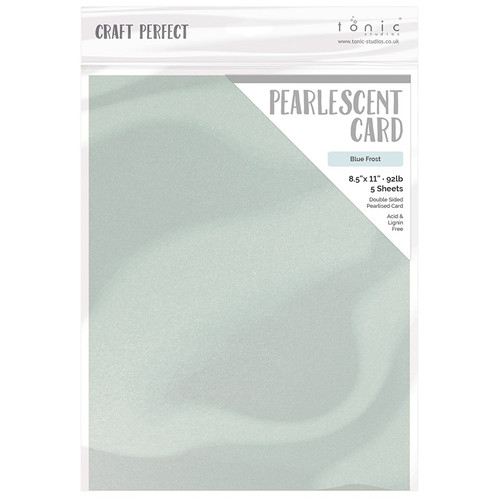 3 Pack - Craft Perfect Pearlescent Cardstock 8.5"X11" 5/Pkg-Blue Frost - PEARL-9541 - 818569025415