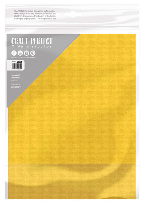 3 Pack - Craft Perfect Weave Textured Classic Card 8.5"X11" 10/Pkg-Marigold Yellow - CARD 8-9628