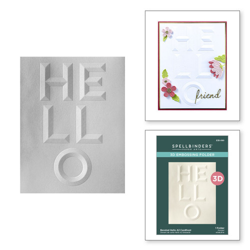 2 Pack - Spellbinders 3D Embossing Folder -Beveled Hello A2 Cardfront - 5A002FDP-1GGS3 2 Pack - Spellbinders 3D Embossing Folder -Beveled Hello A2 Cardfront - 5A002FDP-1GGS3