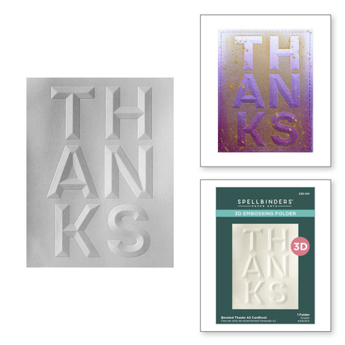 2 Pack - Spellbinders 3D Embossing Folder -Beveled Thanks A2 Cardfront - 5A002FDS-1GGS9