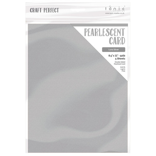 3 Pack - Craft Perfect Pearlescent Cardstock 8.5"X11" 5/Pkg-Luna Silver - PEARL-9529 - 818569025293