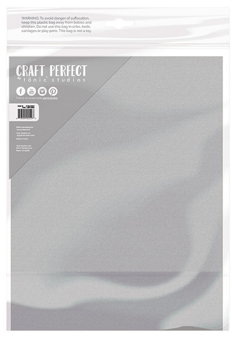 3 Pack - Craft Perfect Pearlescent Cardstock 8.5"X11" 5/Pkg-Luna Silver - PEARL-9529