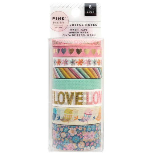 3 Pack - Pink Paislee Joyful Notes Washi Tape-8/Pkg - 34030808 - 765468085500