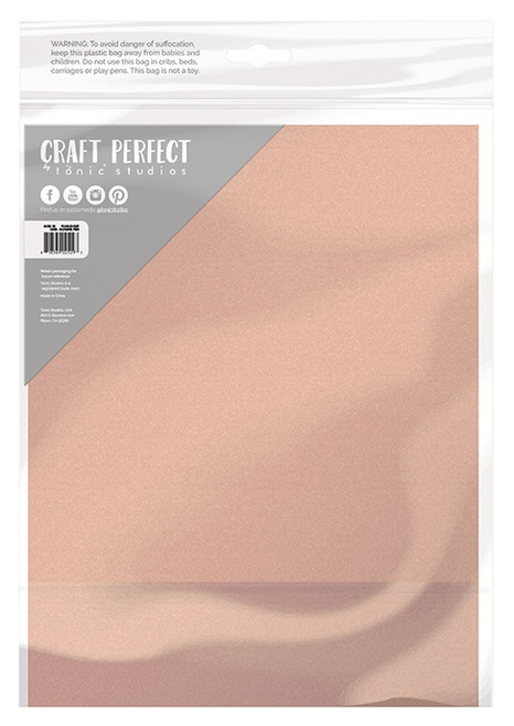 3 Pack - Craft Perfect Pearlescent Cardstock 8.5"X11" 5/Pkg-Blushing Pink - PEARL-9533