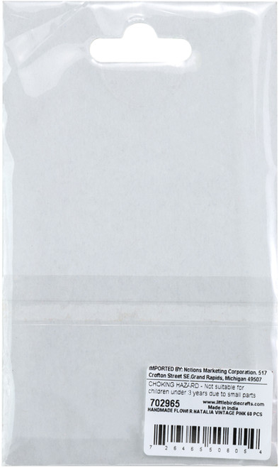 6 Pack - Little Birdie Handmade Natalia Flowers 60/Pkg-Vintage Pink - LBNATALI-98699 6 Pack - Little Birdie Handmade Natalia Flowers 60/Pkg-Vintage Pink - LBNATALI-98699