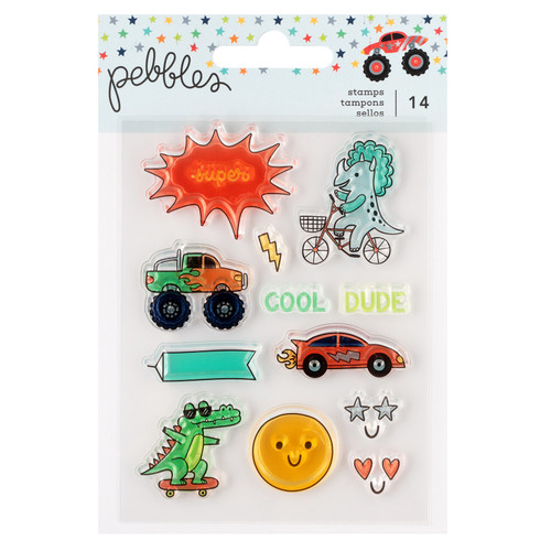 3 Pack - Pebbles Cool Boy Small Stamp Set-14/Pkg - 34027647 - 765468073330