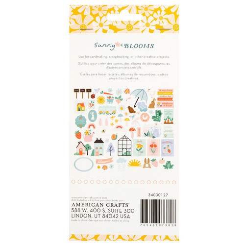 3 Pack - Pebbles Sunny Bloom Ephemera Die-Cuts 70/Pkg-Icons, Vellum Gold Foil - 34030127 3 Pack - Pebbles Sunny Bloom Ephemera Die-Cuts 70/Pkg-Icons, Vellum Gold Foil - 34030127