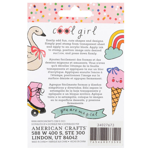 3 Pack - Pebbles Cool Girl Acrylic Stamp Set-14 Pieces - 34027673 3 Pack - Pebbles Cool Girl Acrylic Stamp Set-14 Pieces - 34027673