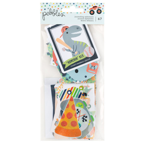3 Pack - Pebbles Cool Boy Ephemera Die-Cuts 67/Pkg-Journaling, Silver Foil - 34027645 - 765468073316