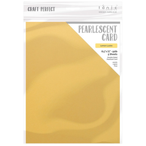 3 Pack - Craft Perfect Pearlescent Cardstock 8.5"X11" 5/Pkg-Lemon Lustre - PEARL-9540 - 818569025408