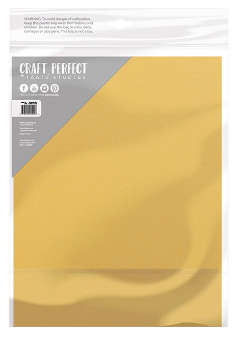 3 Pack - Craft Perfect Pearlescent Cardstock 8.5"X11" 5/Pkg-Lemon Lustre - PEARL-9540
