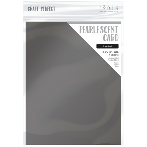 3 Pack - Craft Perfect Pearlescent Cardstock 8.5"X11" 5/Pkg-Onyx Black - PEARL-9528 - 818569025286